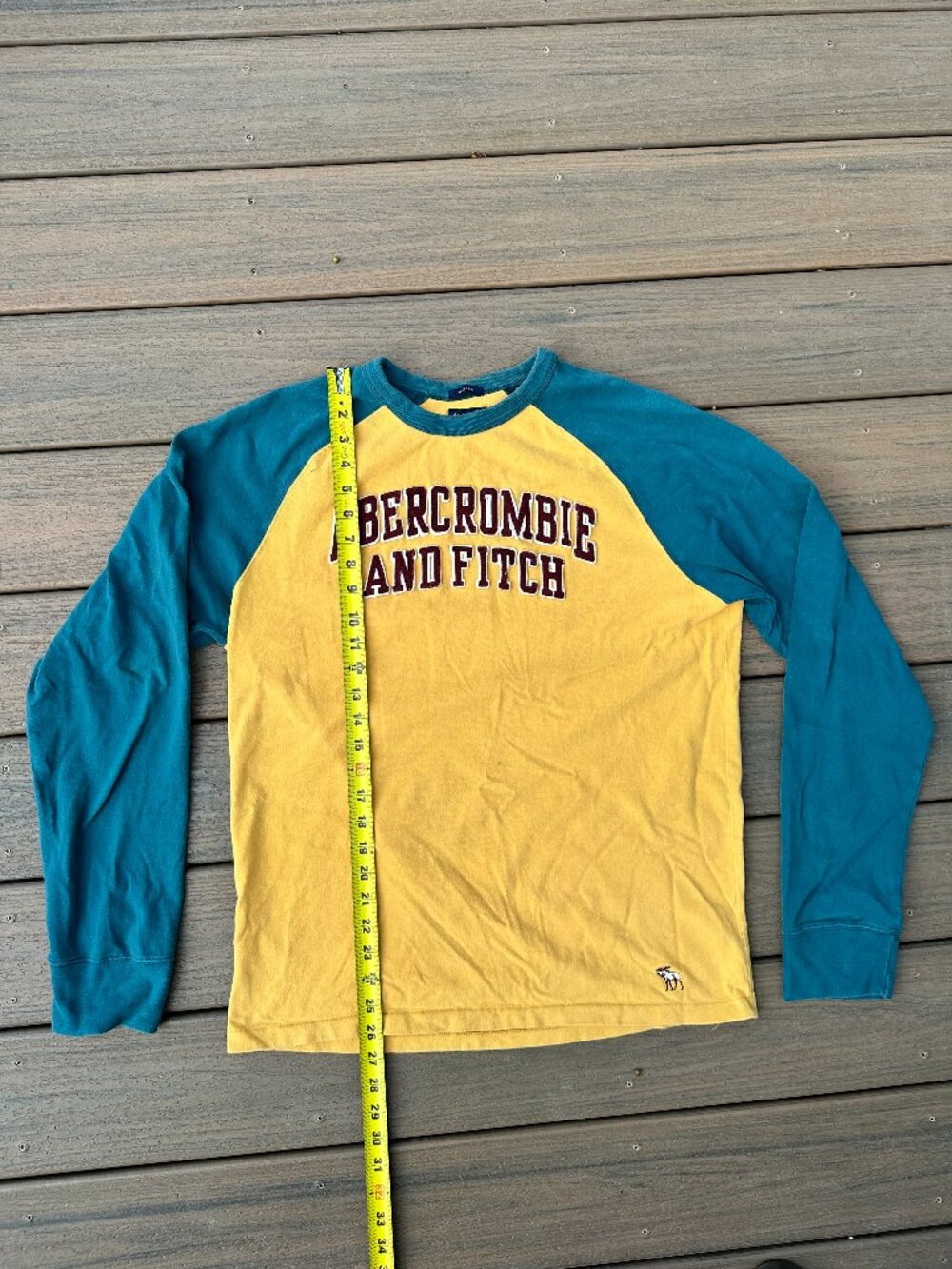 Vintage Y2K Abercrombie & Fitch Long Sleeve Softball Muscle Shirt Men's Large